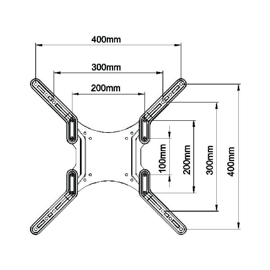 SADAPTOR6 TV Mounting VESA Expansion Arms 200x200mm out to 400x400mm Measurements