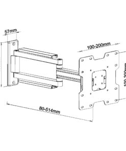 SCL02 Single Stud Cantilever TV Mount Measurements