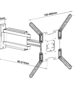 SCL02L Single Stud Medium TV Cantilever Wall Bracket