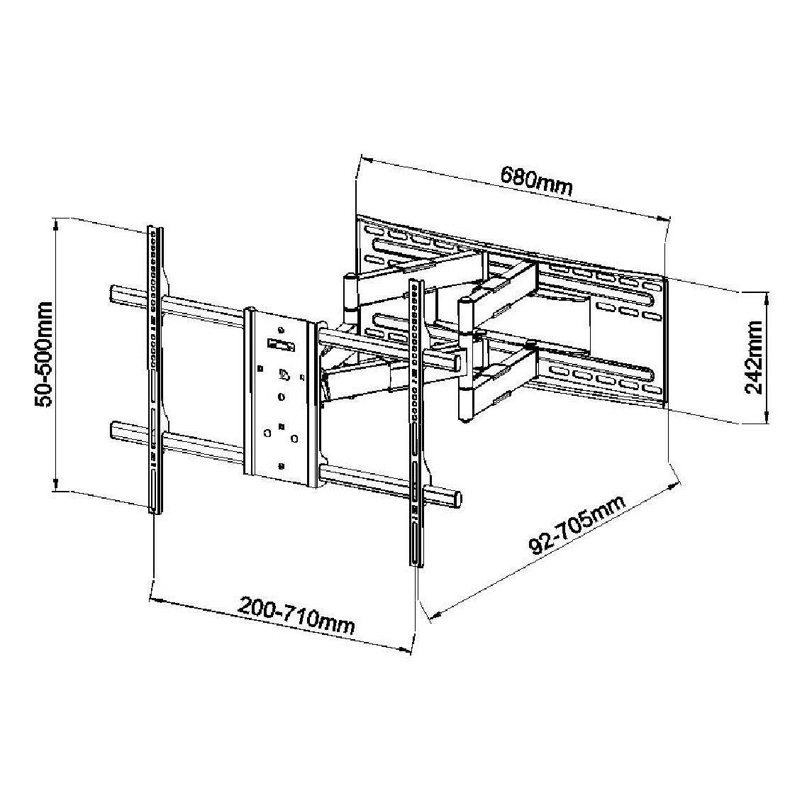 SCL09 Large TV Cantilever Bracket Measurements