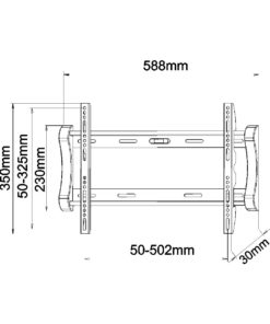 SF02 Medium TV Flat To Wall Bracket Measurements Diagram