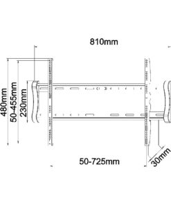 SF03 Medium to Large Flat To Wall TV Bracket Measurements
