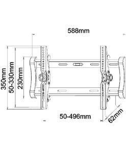 ST02 Small to Medium Tilting TV Bracket Measurements