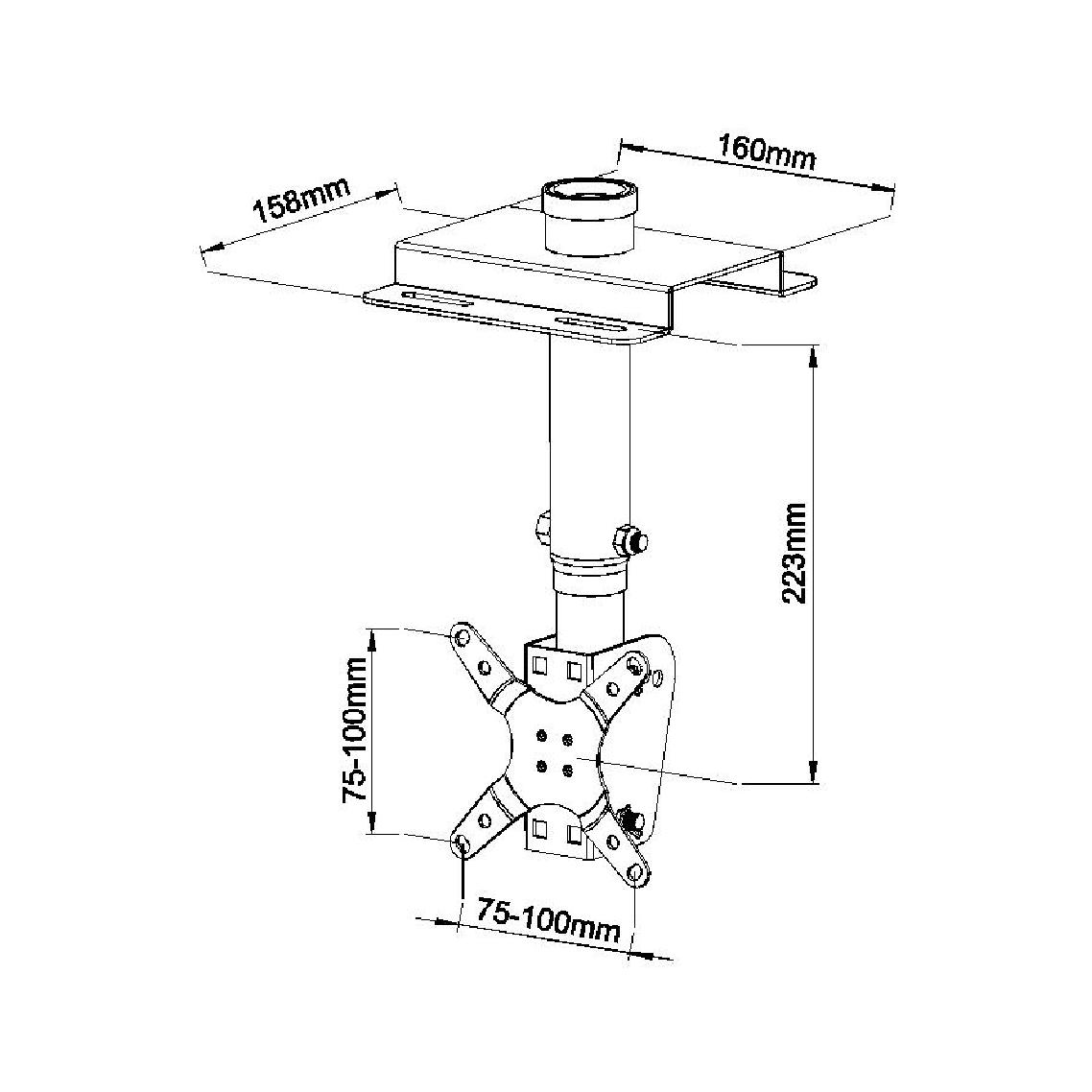 13"-27" Suspended Ceiling TV Mount (SCPLB102-11) - Image 3