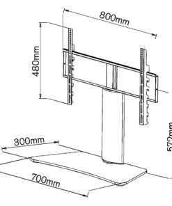 SMPS1 Medium to Large Swivel TV Stand Measurements