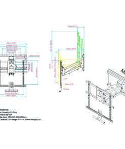 SMF600 Above FIreplace TV Mount Measurements