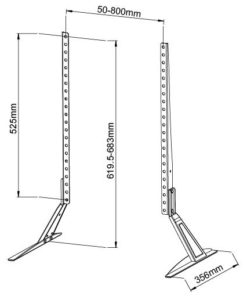 SDS201 Medium Sized Table Top TV Legs Measurements
