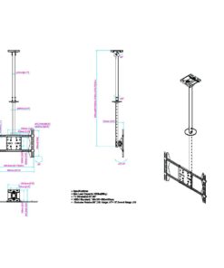 SMCM300L Medium to Large TV Ceiling Bracket Measurements