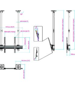 SMCM80XL Large Screen TV Ceiling Bracket Measurements