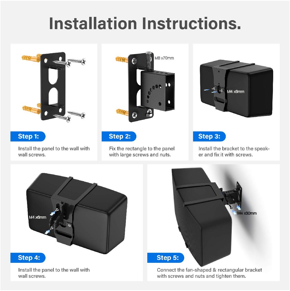 SSWL05B SONOS Play5 (2nd Gen) Wall Mount Assembly Instructions