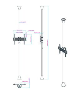 SFC1B1 Floor To Ceiling Pole Mount Measurements