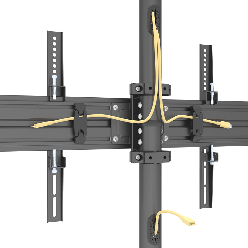 SFC1B1 Floor to Ceiling TV Mount Cable Management Behind TV