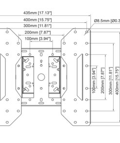 MCM40FD Medium to Large TV Flat to Ceiling VESA Plate Measurements