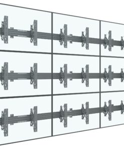 SVW3X3-P400 Video Wall 3x3 with 400mm popout mounts screens superimposed