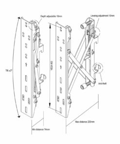 Video Wall Popout Mount SARPOP400 Measurements