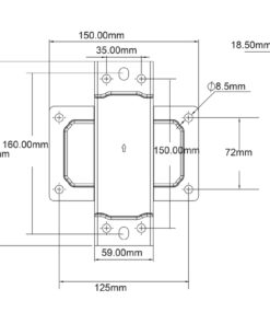SARWALLBKT Aluminium Rail Wall Bracket Measurements