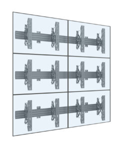 Video Wall 2x3 Popout Mounts with TVs superimposed