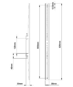 SARFIX600 Video Wall Fixed Arm Measurements