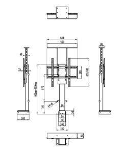 SMLFT-S1300 SureMount motorised TV lift Measurements