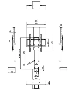 SMLFT-S1300 SureMount motorised TV lift Measurements