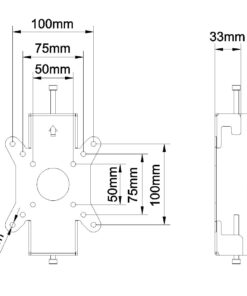 SARFIX100 Fixed Video Wall Monitor Mount measurements