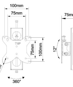 SARTILT100 Tilt Video Wall Monitor Mount Measurements