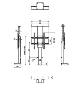 SMLFT-S650 SureMount motorised TV lift Measurements