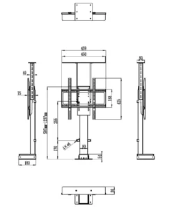 SMLFT-S650 SureMount motorised TV lift Measurements