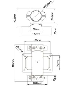 SFCPOLECMP Video Wall Pole Clamp Measurements