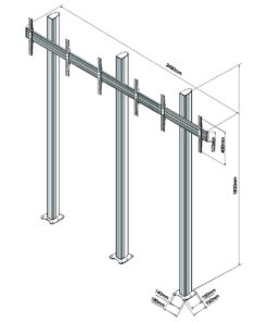 SVWFF3x1-F400 3x1 Floor Fixed Video Wall Measurements
