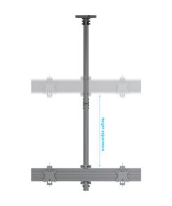 SMCM2x1-F100 Ceiling Monitor Mount Height Adjustment