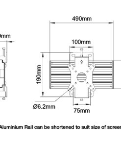 SVWM1x1-F100 1x1 Monitor Wall Fixed Mount Measurements