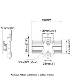 SVWM1x1-T100 3x1 Monitor Wall Tilt Mount Measurements