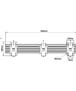 SVWM3x1-F100 3x1 Monitor Wall Fixed Mounts Measurements