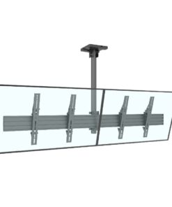 SMCM2x1-T400 2x1 ceiling tilt TV mount screens superimposed