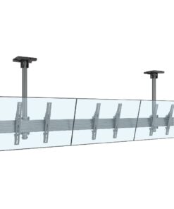 SMCM3x1-T400 3x1 ceiling tilt TV mount screens superimposed