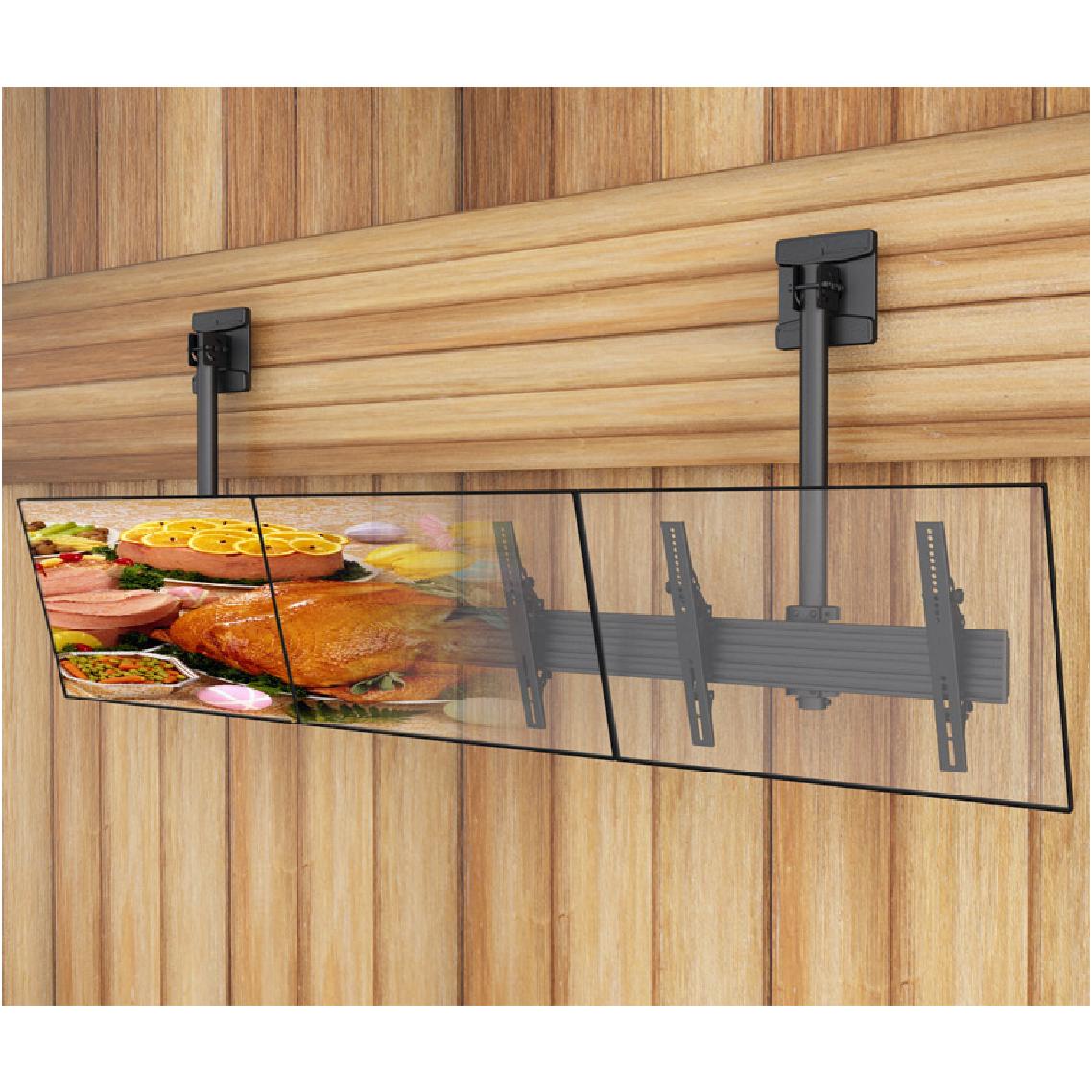 SMCM3x1-T400 3x1 ceiling tilt TV mount wall hanging option