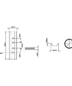 SMCMPOLEJNR Ceiling Mount Pole Joiner Measurements for use with the SMCM80XL-EXT800 Extension Poles