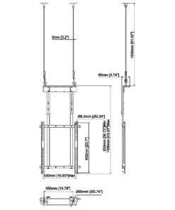 Alternative view of 42″–65″ Ceiling Hung Wire TV Mount (SCW300)