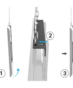 SCW300 Ceiling Hung TV Mount counterbalance tilt out adjustment