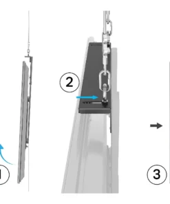 SCW300 Ceiling Hung TV Mount counter balance tilt in adjustment